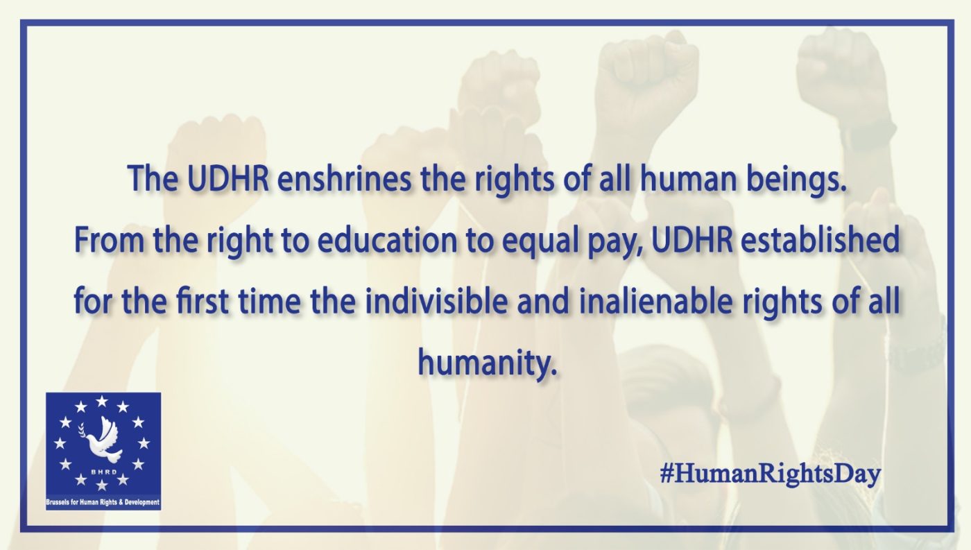 The UDHR enshrines the rights of all human beings.